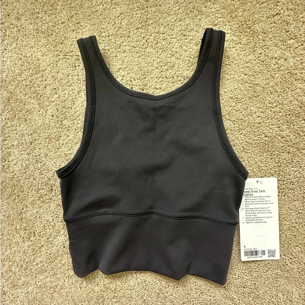 Lululemon Power Pivot Tank NWT Size 4 Black - Picture 1 of 5